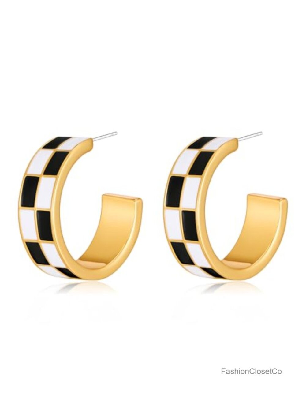 14K Gold Plated Chunky Leopard Print Hoop Earrings for Women